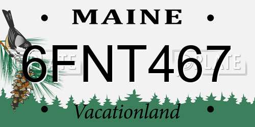 6FNT467 Maine License Plate
