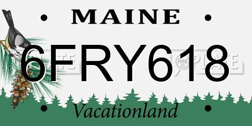 6FRY618 Maine License Plate