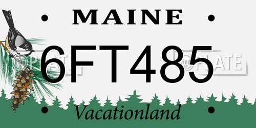 6FT485 Maine License Plate