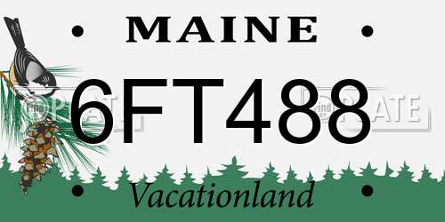 6FT488 Maine License Plate