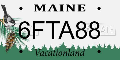 6FTA88 Maine License Plate
