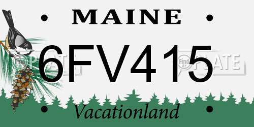 6FV415 Maine License Plate
