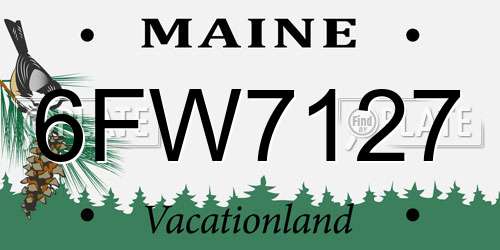 6FW7127 Maine License Plate