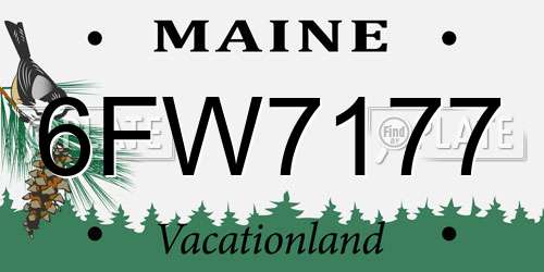 6FW7177 Maine License Plate