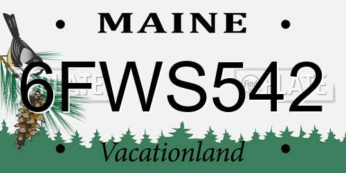 6FWS542 Maine License Plate