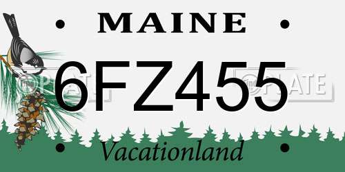 6FZ455 Maine License Plate