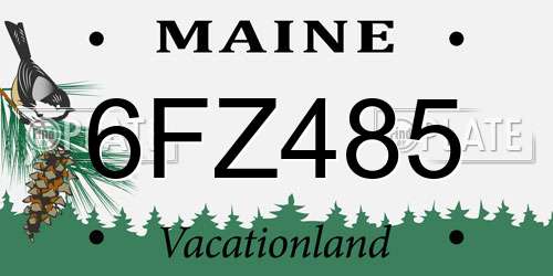 6FZ485 Maine License Plate