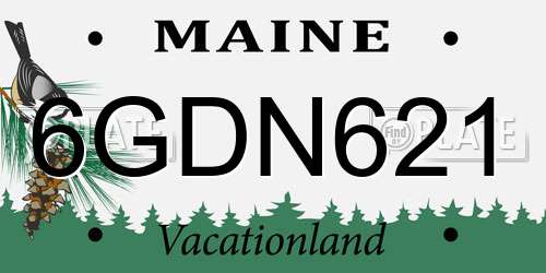 6GDN621 Maine License Plate