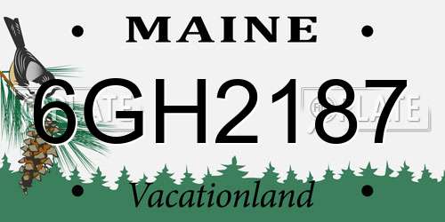 6GH2187 Maine License Plate