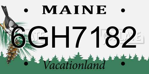 6GH7182 Maine License Plate