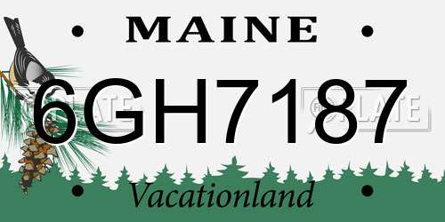 6GH7187 Maine License Plate
