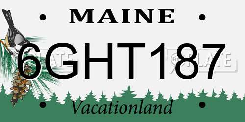 6GHT187 Maine License Plate
