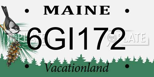 6GI172 Maine License Plate