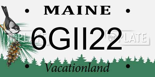 6GII22 Maine License Plate
