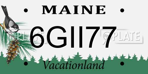6GII77 Maine License Plate