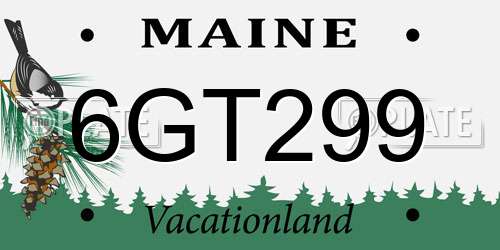 6GT299 Maine License Plate