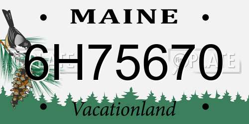 6H75670 Maine License Plate