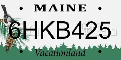 6HKB425 Maine License Plate
