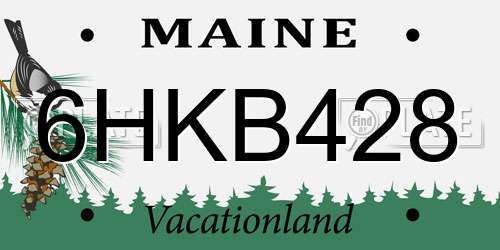 6HKB428 Maine License Plate