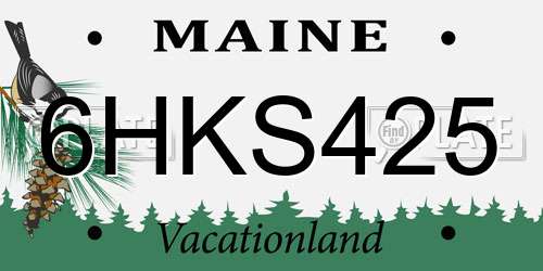 6HKS425 Maine License Plate