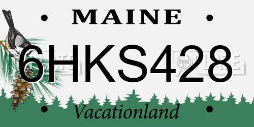6HKS428 Maine License Plate