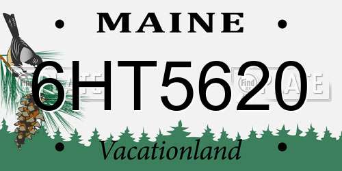 6HT5620 Maine License Plate