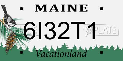 6I32T1 Maine License Plate