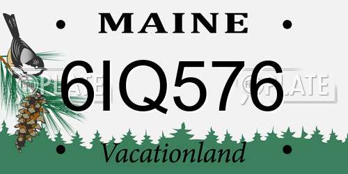 6IQ576 Maine License Plate