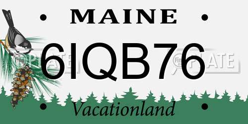 6IQB76 Maine License Plate