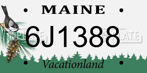 6J1388 Maine License Plate
