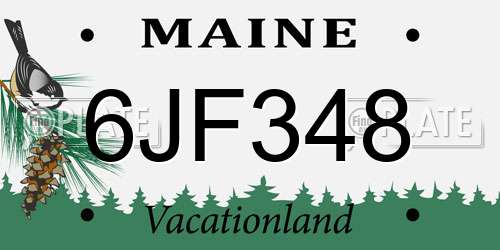 6JF348 Maine License Plate