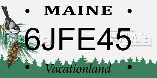 6JFE45 Maine License Plate