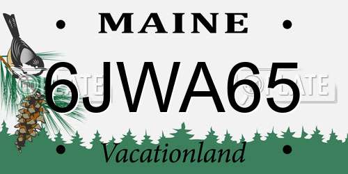 6JWA65 Maine License Plate
