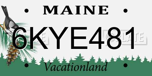 6KYE481 Maine License Plate