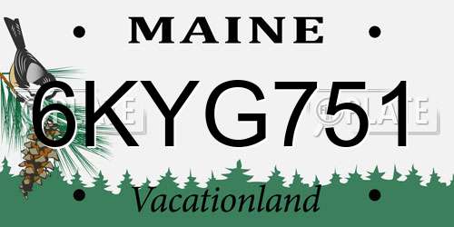 6KYG751 Maine License Plate
