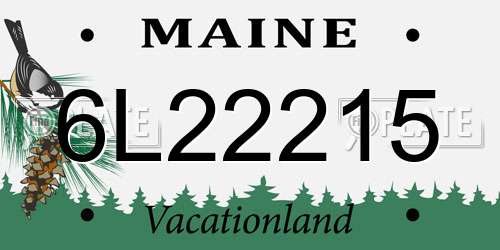 6L22215 Maine License Plate