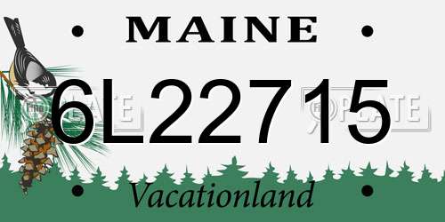6L22715 Maine License Plate