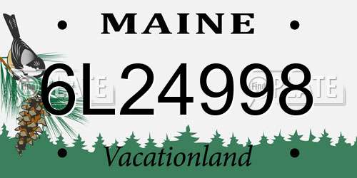 6L24998 Maine License Plate