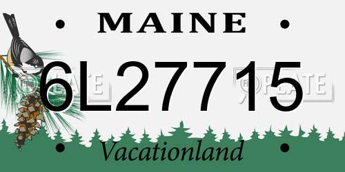 6L27715 Maine License Plate