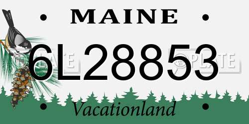 6L28853 Maine License Plate