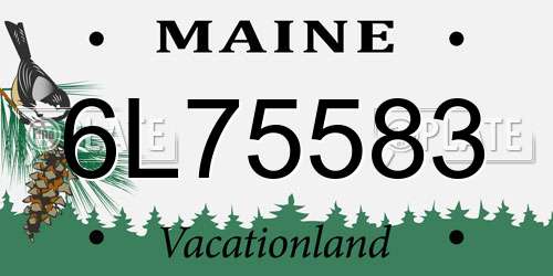 6L75583 Maine License Plate