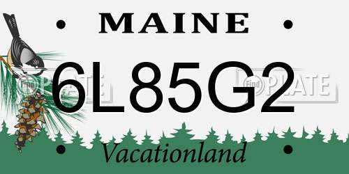 6L85G2 Maine License Plate