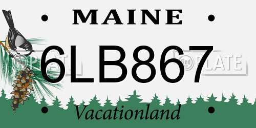 6LB867 Maine License Plate
