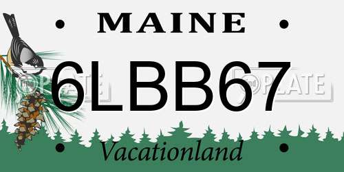 6LBB67 Maine License Plate
