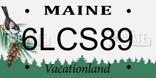 6LCS89 Maine License Plate