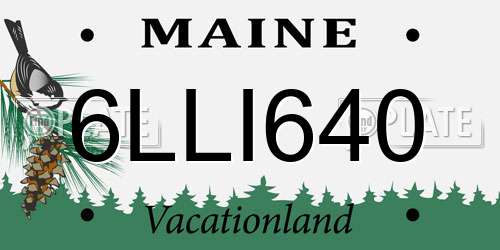 6LLI640 Maine License Plate