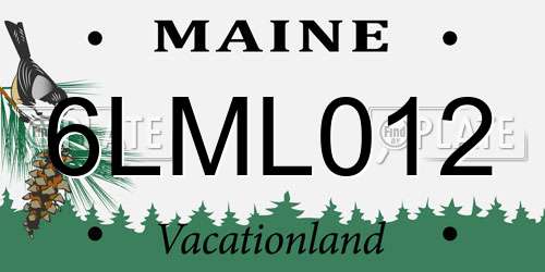 6LML012 Maine License Plate