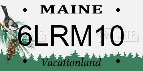 6LRM10 Maine License Plate