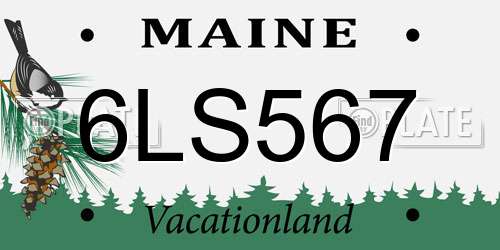 6LS567 Maine License Plate