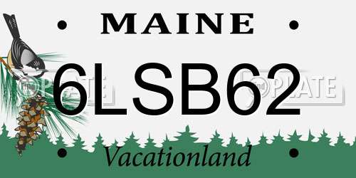 6LSB62 Maine License Plate
